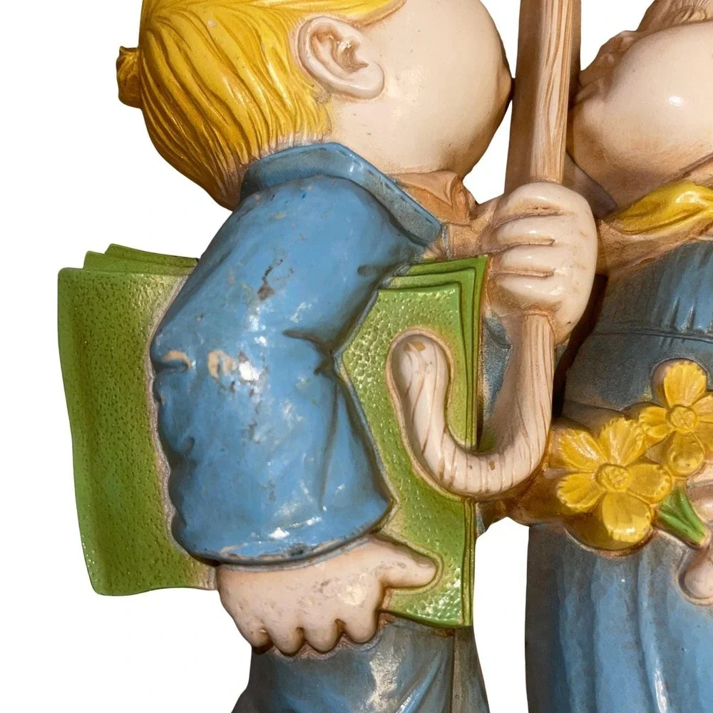 Vintage HOMCO‎ Boy & Girl Wall Plaques 1977 Dart Industries Nursery Decor Set 2